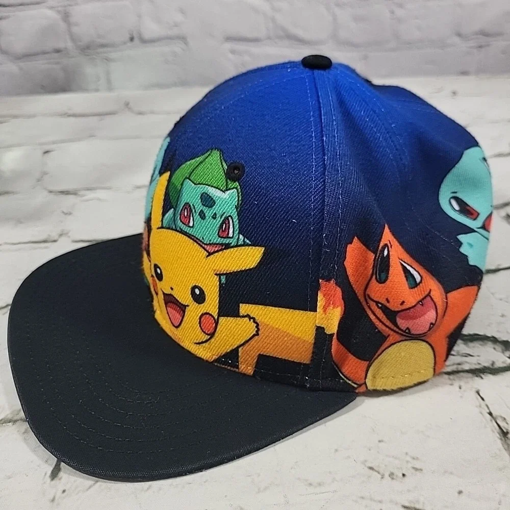 Pokemon Pikachu Charmander Squirtle Youth Snapback Hat Adjustable Ball Cap